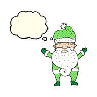 cartoon grumpy santa with thought bubble N5