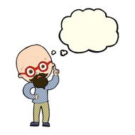 cartoon old man with thought bubble N9