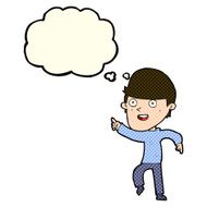 cartoon happy man with thought bubble N187