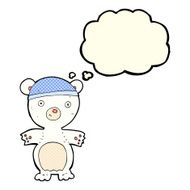 cartoon cute polar bear with thought bubble N32