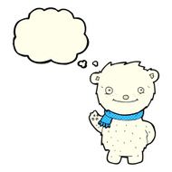 cartoon cute polar bear with thought bubble N33