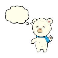 cartoon cute polar bear with thought bubble N34