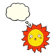 cartoon sun with thought bubble N9