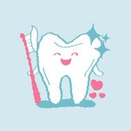 tooth with tooth-brush
