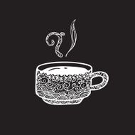 Coffee cup pattern doodle shalk
