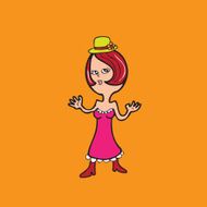 Woman pink dress