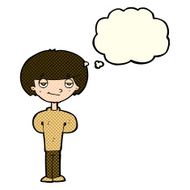 cartoon happy man with thought bubble N190
