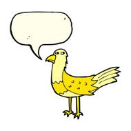 cartoon bird with thought bubble N115