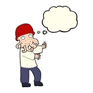 cartoon monster man with thought bubble N5