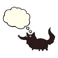 cartoon little dog with thought bubble N9