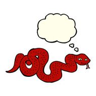 cartoon snake with thought bubble N23