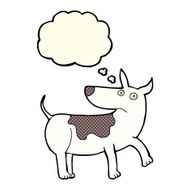 funny cartoon dog with thought bubble N10
