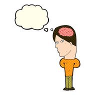 cartoon man with big brain thought bubble N5