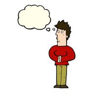 cartoon nervous man with thought bubble N57
