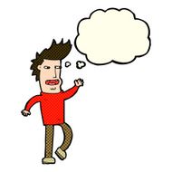 cartoon loudmouth man with thought bubble N5