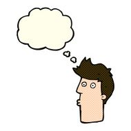 cartoon surprised man with thought bubble N53