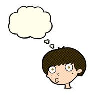 cartoon surprised boy with thought bubble N12