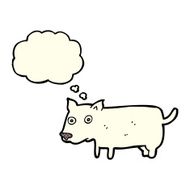 cartoon little dog with thought bubble N10