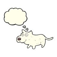 cartoon happy little dog with thought bubble N5