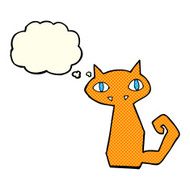cartoon cat with thought bubble N15
