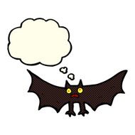 cartoon bat with thought bubble N9