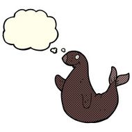 cartoon seal with thought bubble N7