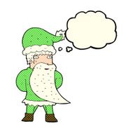cartoon santa claus with thought bubble N77