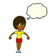 Cartoon Annoyed Woman With Thought Bubble N74