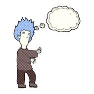 cartoon vampire man with thought bubble N49