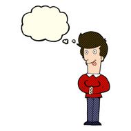 cartoon man sticking out tongue with thought bubble N13