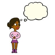 cartoon girl talking with thought bubble N5