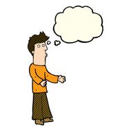cartoon man explaining with thought bubble N9