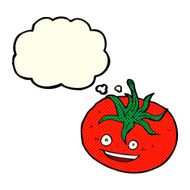 cartoon tomato with thought bubble N18