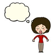 cartoon woman with closed eyes thought bubble N5