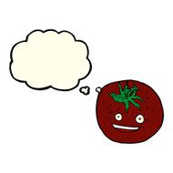 cartoon tomato with thought bubble N20