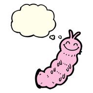 cartoon caterpillar with thought bubble N4