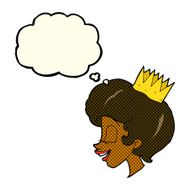 cartoon princess with thought bubble N17