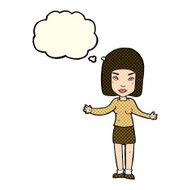 Cartoon Annoyed Woman With Thought Bubble N76