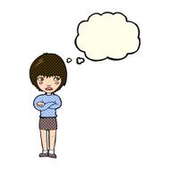 Cartoon Annoyed Woman With Thought Bubble N77