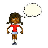 cartoon pretty girl with thought bubble N44