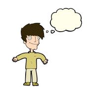 cartoon happy man with thought bubble N192