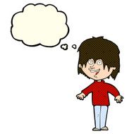 cartoon excited man with thought bubble N29