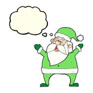 jolly santa cartoon with thought bubble N14