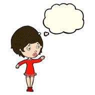 cartoon pretty woman with thought bubble N115
