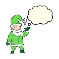 cartoon santa claus with thought bubble N78