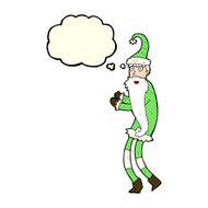 cartoon santa claus with thought bubble N79