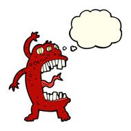 cartoon crazy monster with thought bubble N5