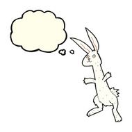 cartoon rabbit with thought bubble N39