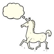 cartoon horse with thought bubble N13