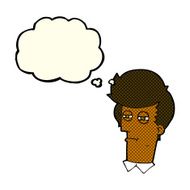 cartoon man with narrowed eyes thought bubble N5